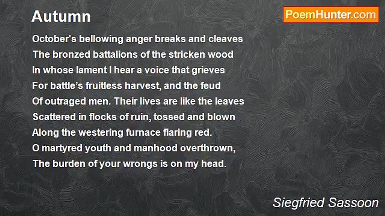 Siegfried Sassoon - Autumn