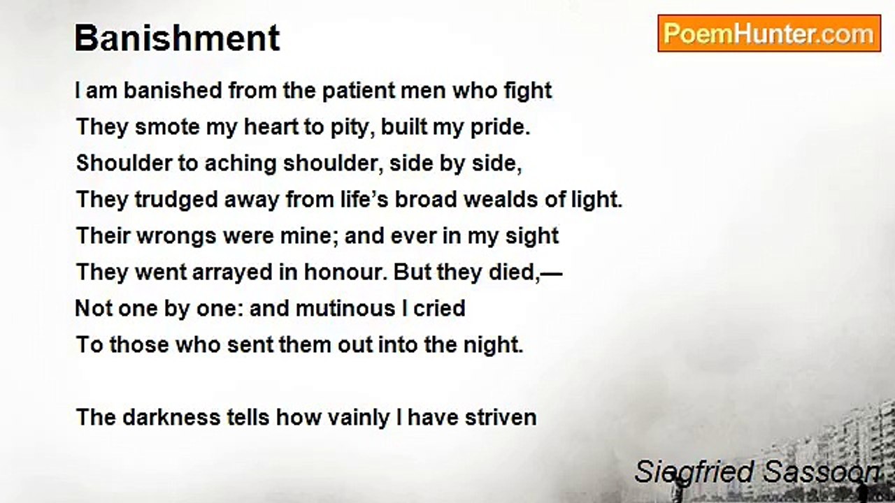 Siegfried Sassoon - Banishment