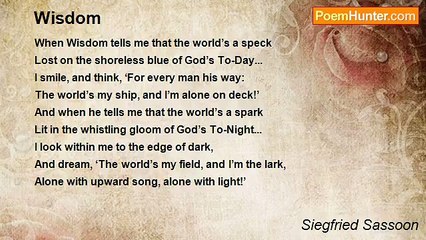 Siegfried Sassoon - Wisdom