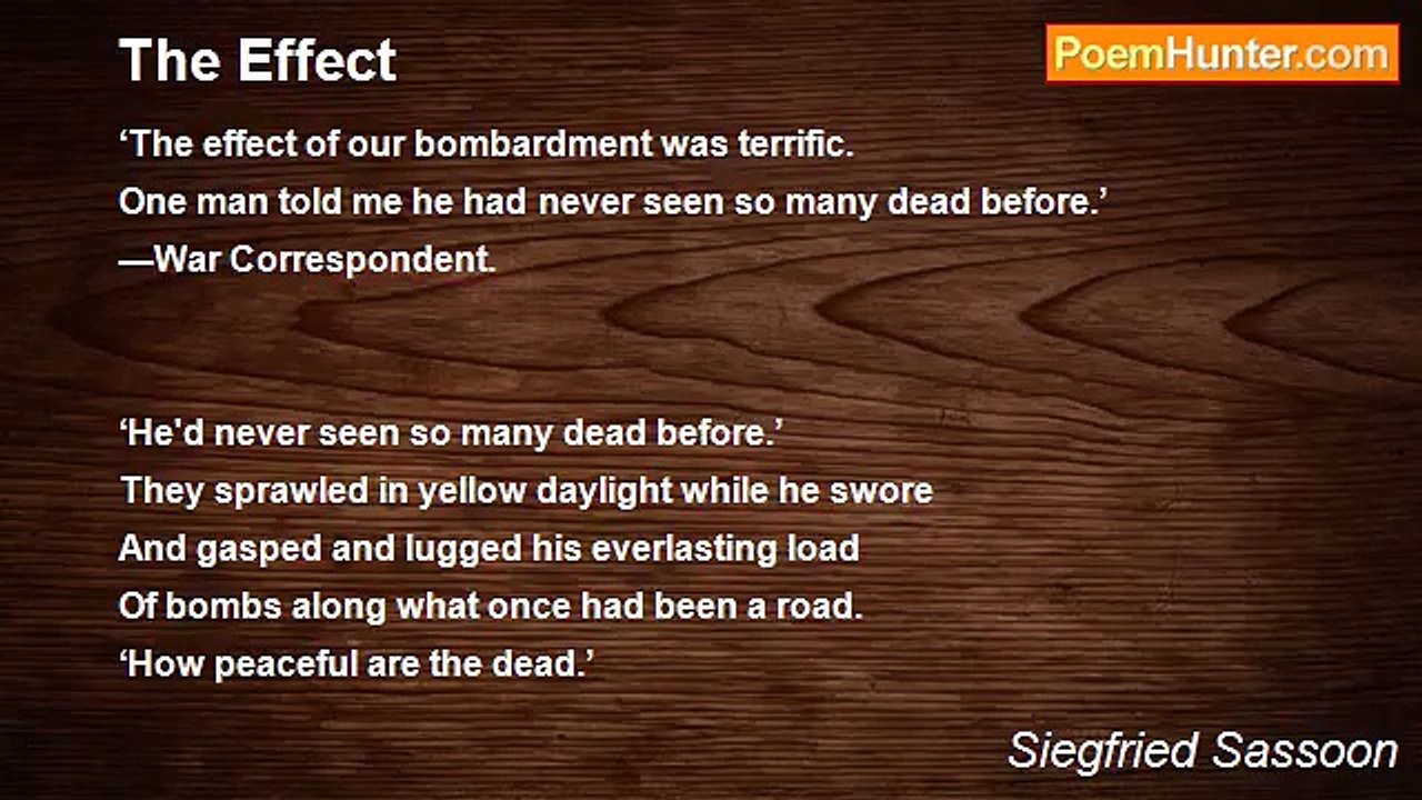 Siegfried Sassoon - The Effect