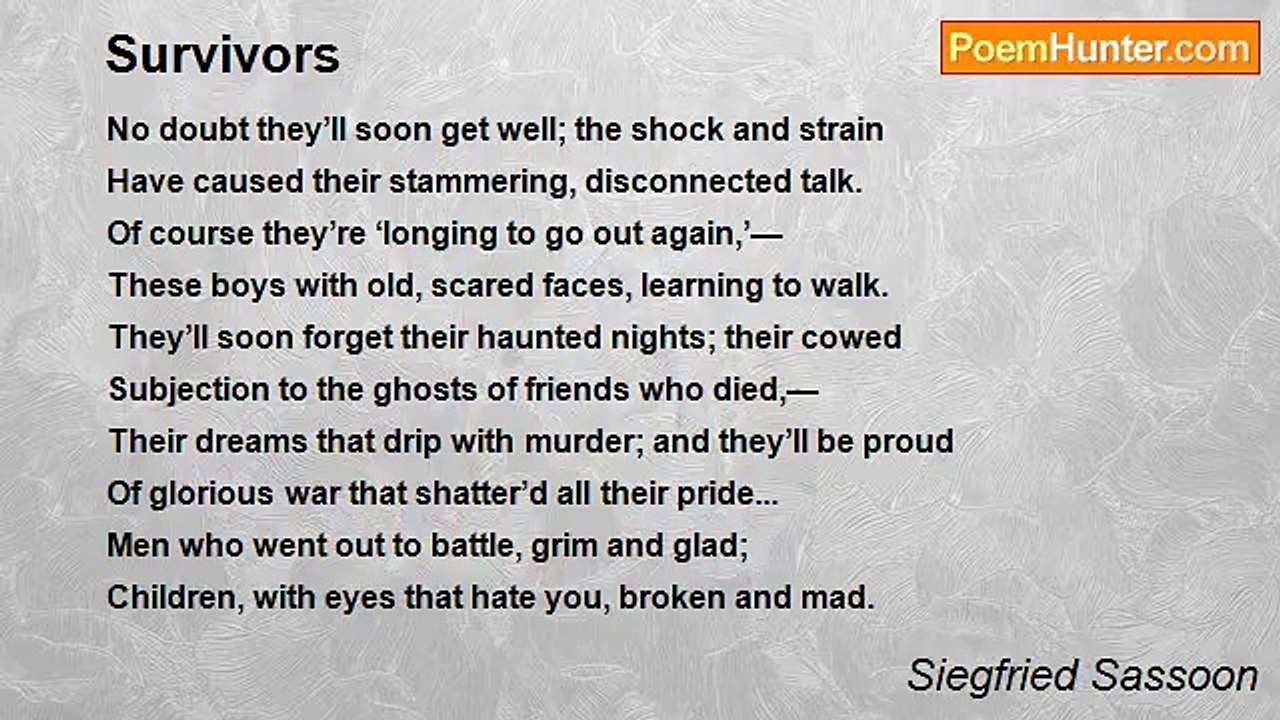 Siegfried Sassoon - Survivors