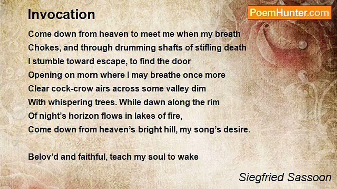 Siegfried Sassoon - Invocation