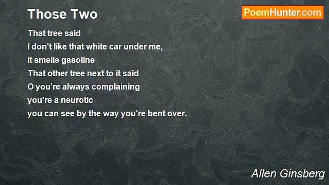 Allen Ginsberg - Those Two