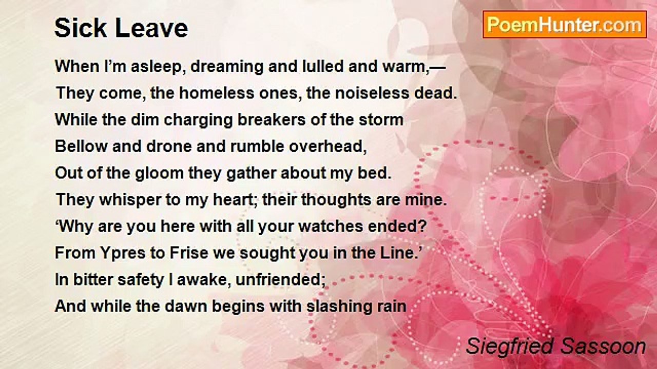 Siegfried Sassoon - Sick Leave