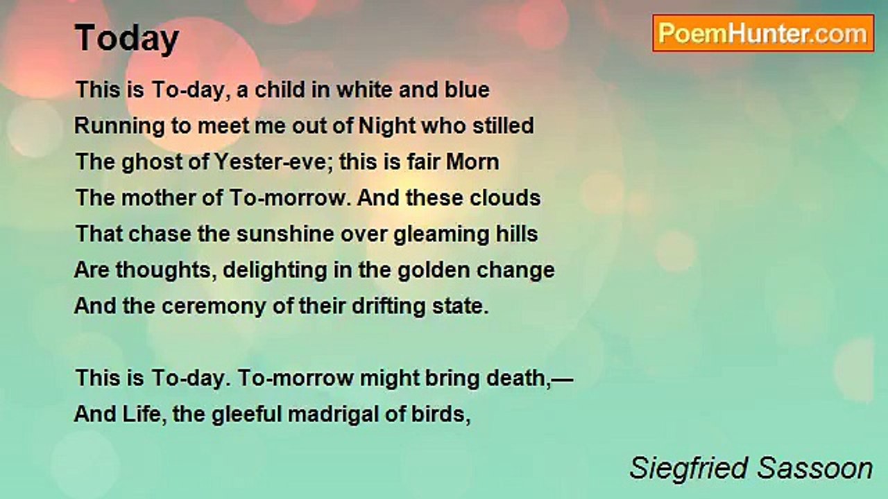 Siegfried Sassoon - Today
