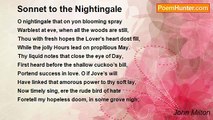 John Milton - Sonnet to the Nightingale