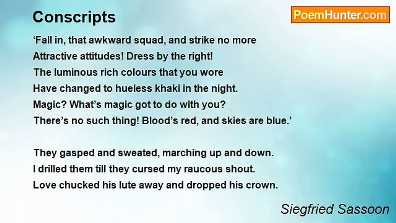 Siegfried Sassoon - Conscripts
