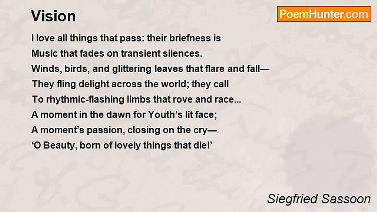 Siegfried Sassoon - Vision