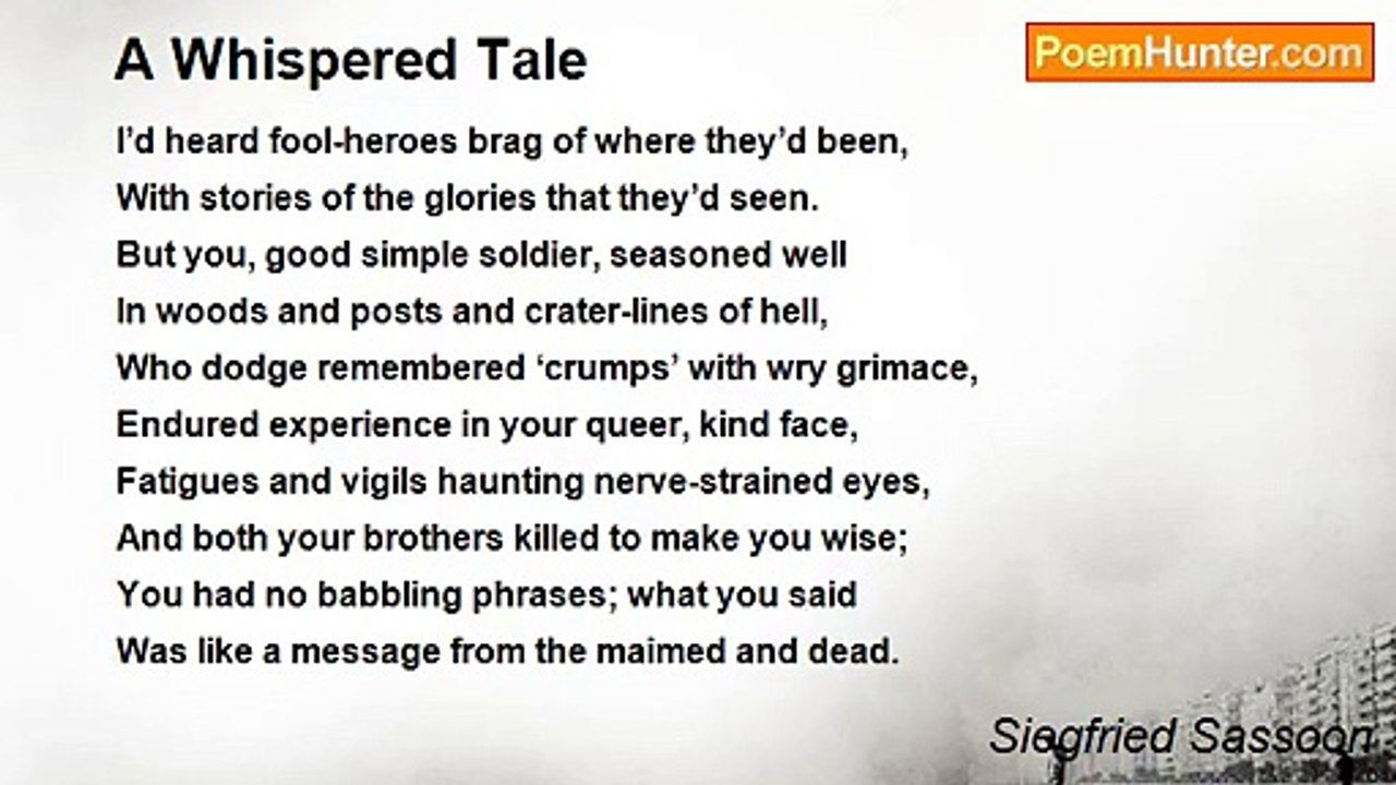 Siegfried Sassoon - A Whispered Tale
