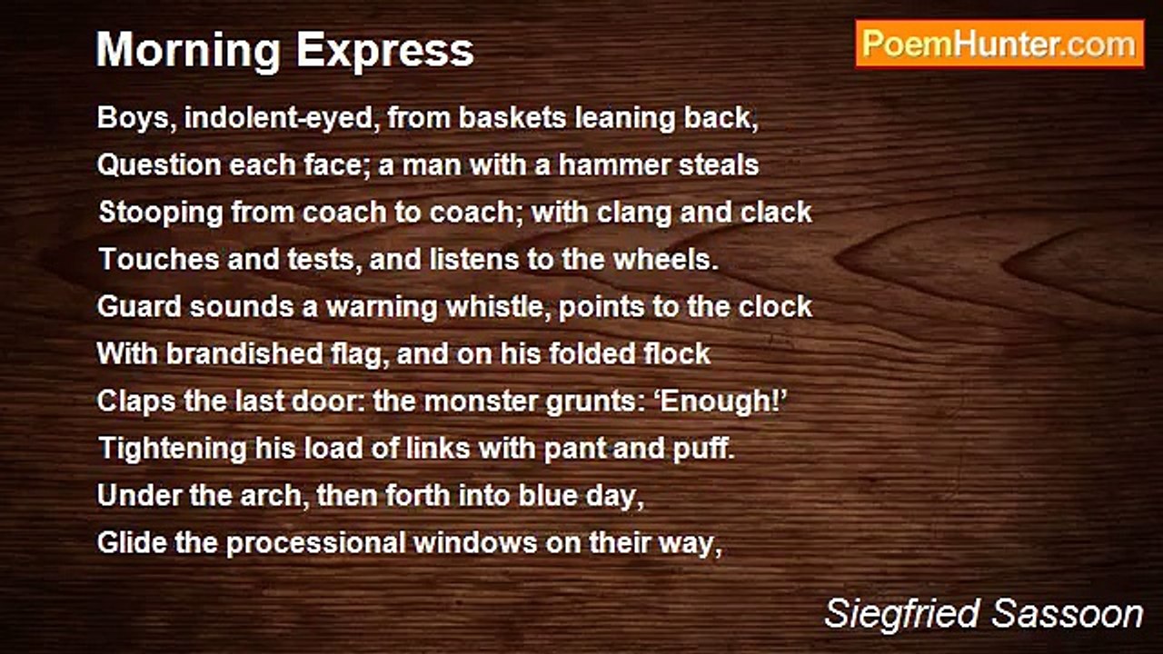 Siegfried Sassoon - Morning Express