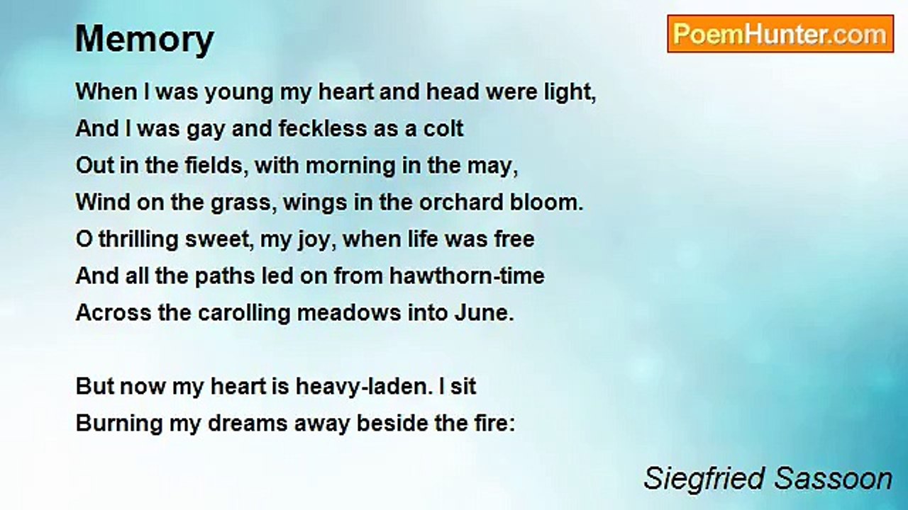Siegfried Sassoon - Memory