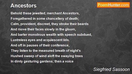 Siegfried Sassoon - Ancestors