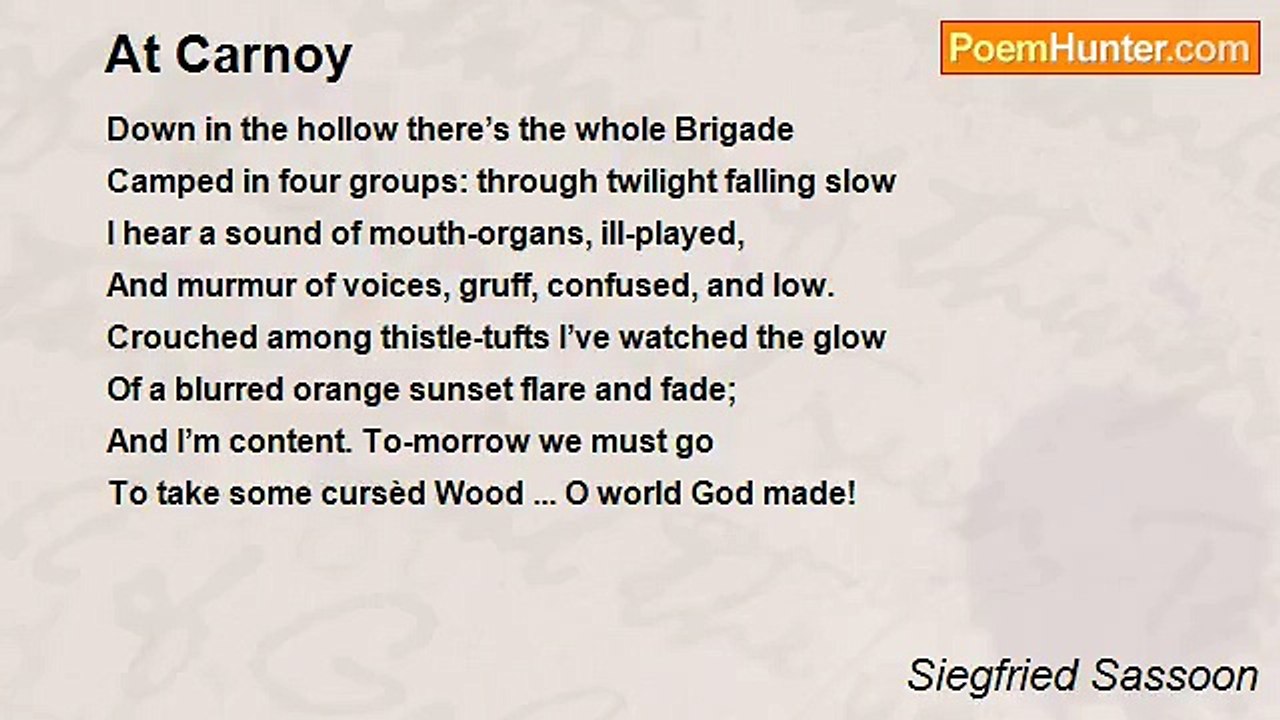 Siegfried Sassoon - At Carnoy