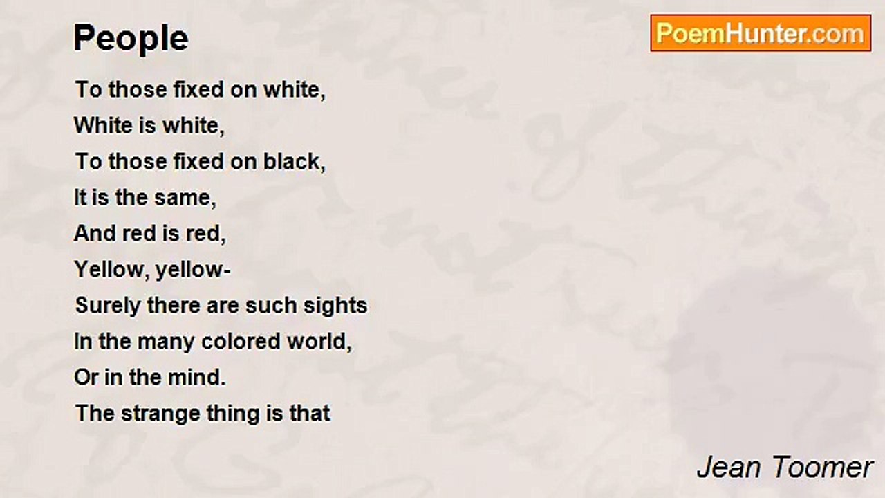 Jean Toomer - People