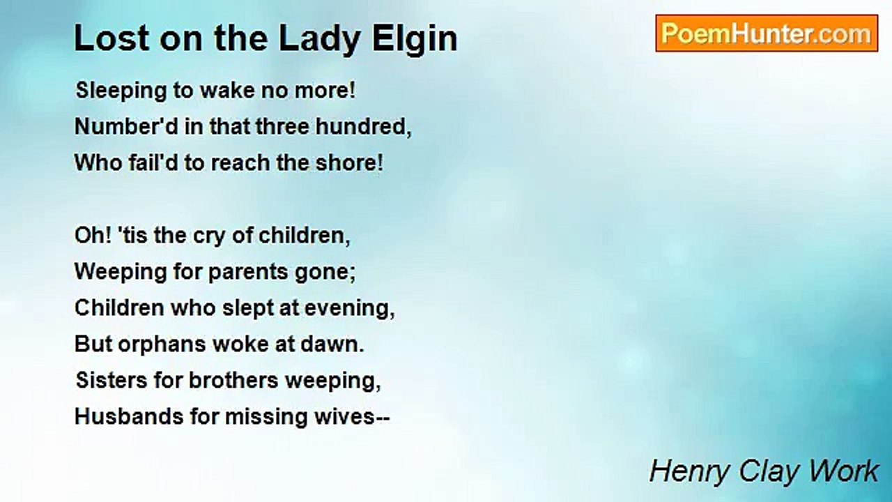 Henry Clay Work - Lost on the Lady Elgin