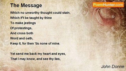John Donne - The Message