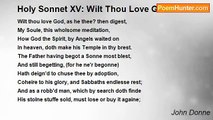 John Donne - Holy Sonnet XV: Wilt Thou Love God