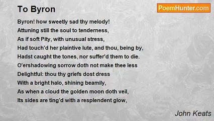 John Keats - To Byron