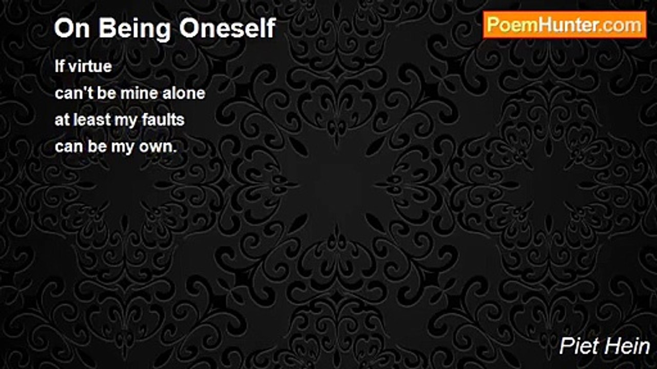 Piet Hein - On Being Oneself