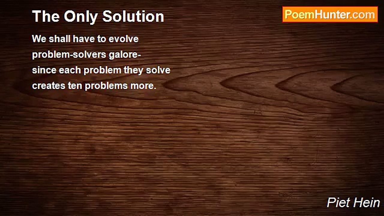 Piet Hein - The Only Solution