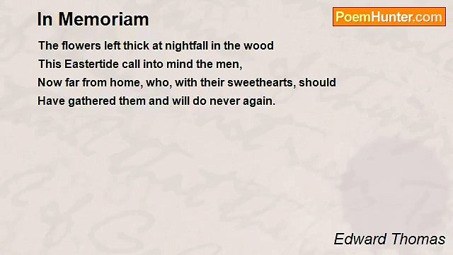 Edward Thomas - In Memoriam