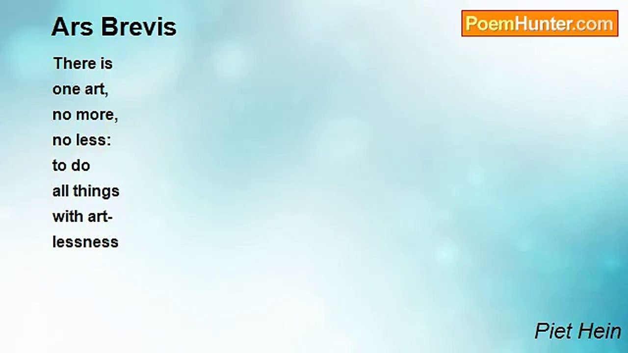 Piet Hein - Ars Brevis