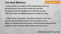 Alfred Edward Housman - The New Mistress