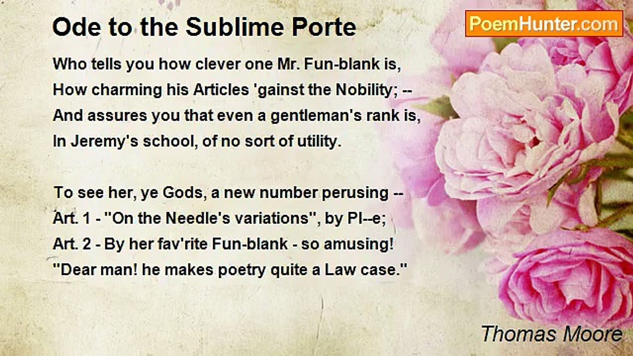 Thomas Moore - Ode to the Sublime Porte