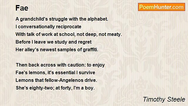 Timothy Steele - Fae