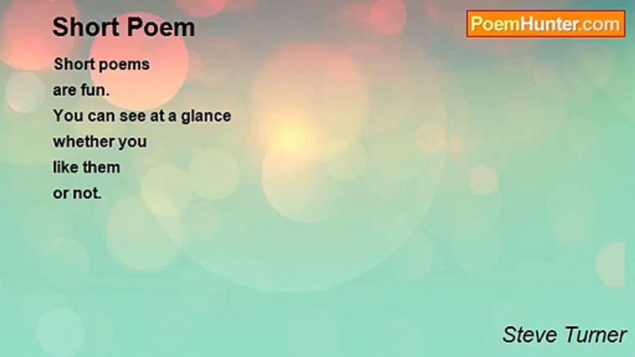 Steve Turner - Short Poem