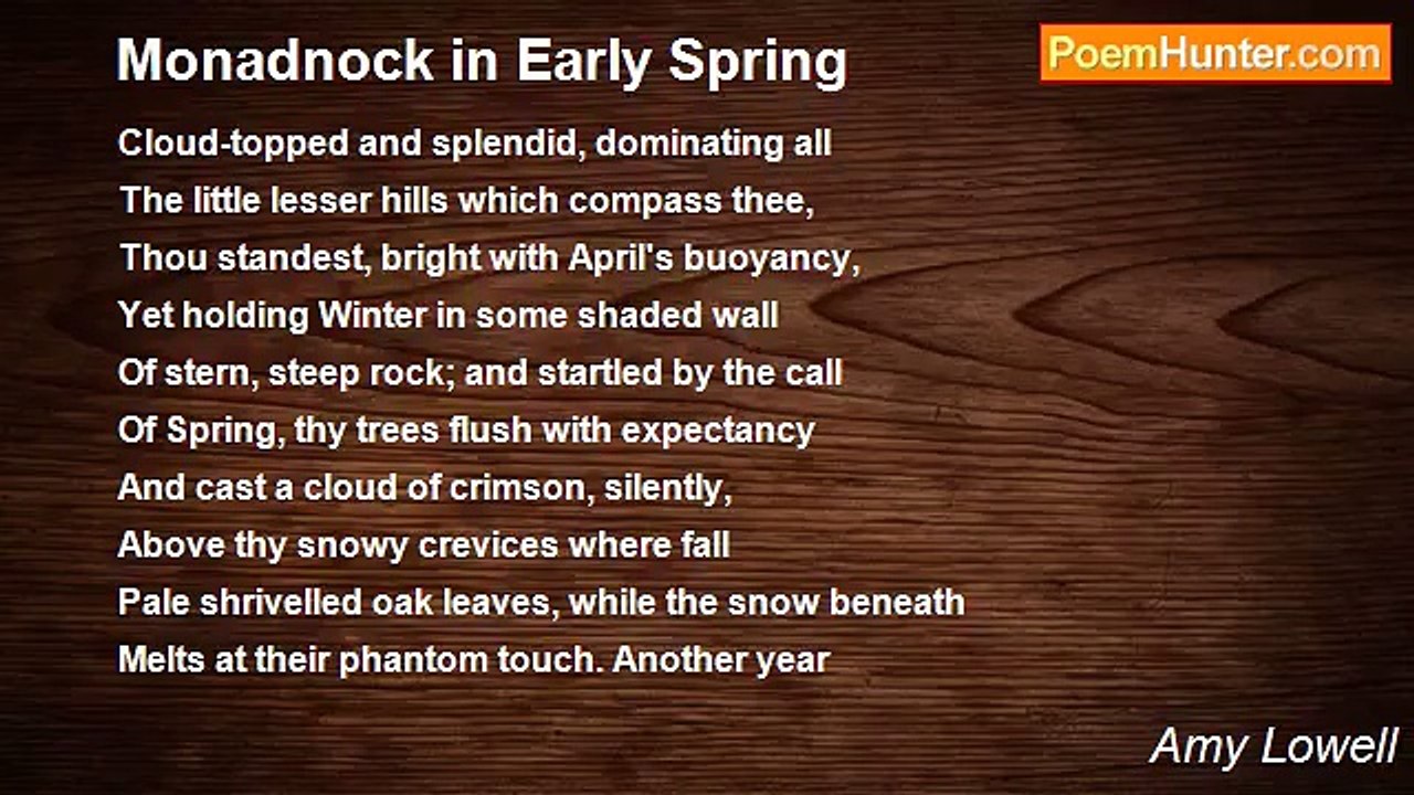 Amy Lowell - Monadnock in Early Spring