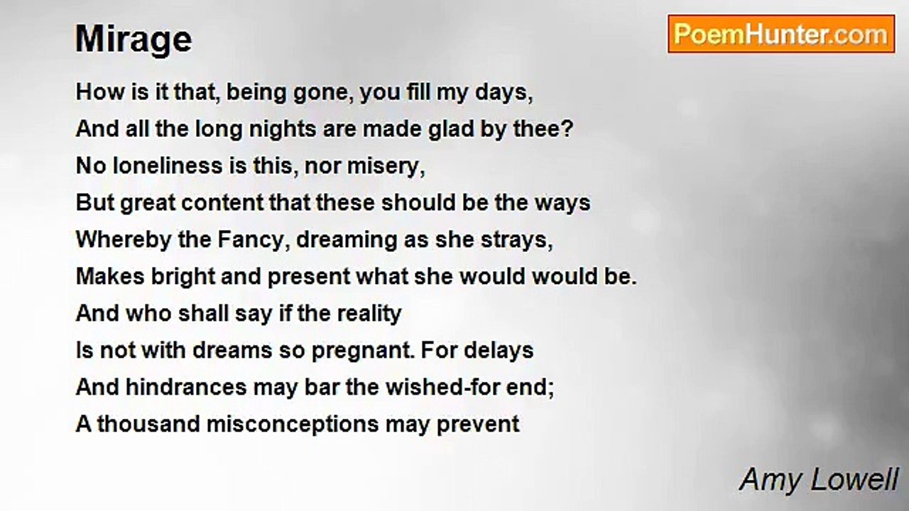 Amy Lowell - Mirage