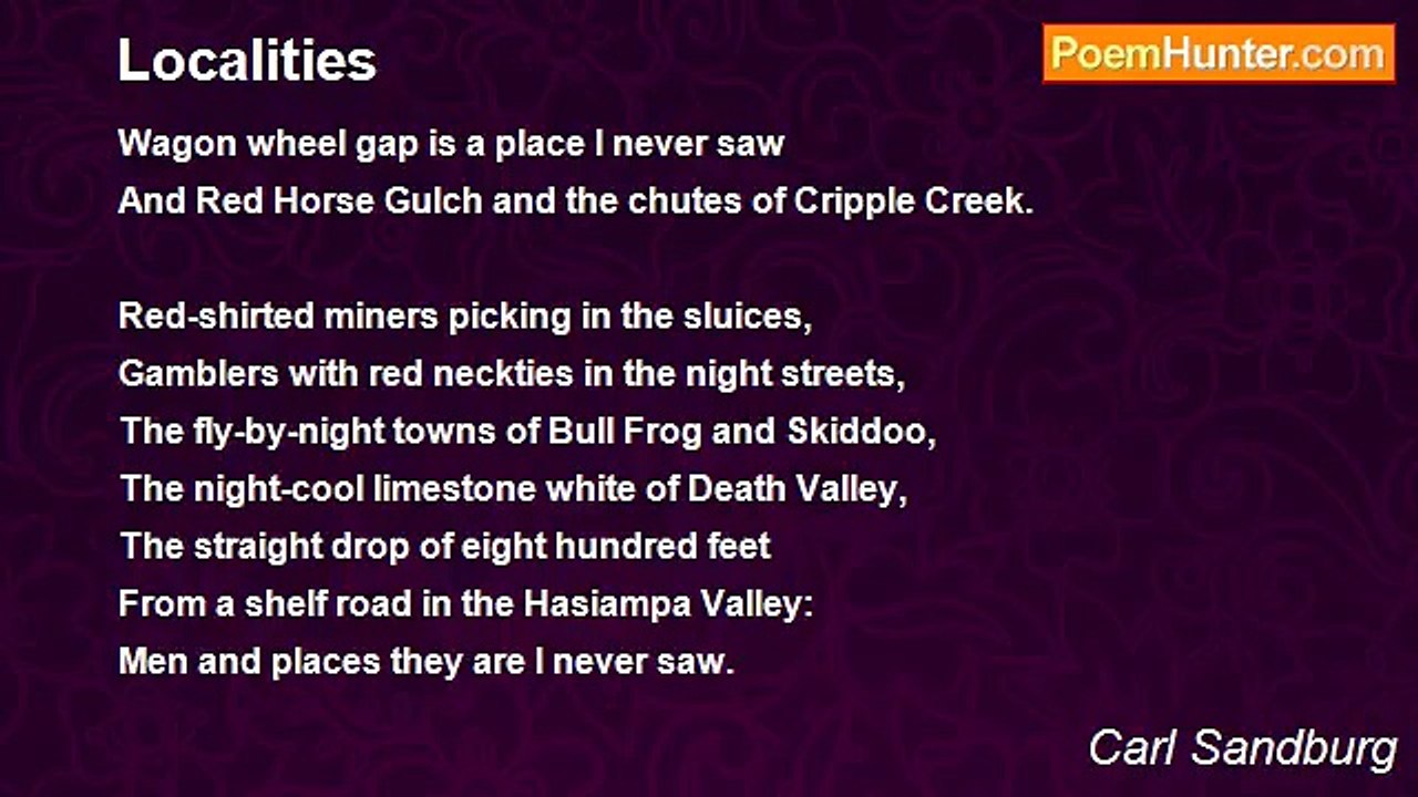 Carl Sandburg - Localities