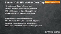 Sir Philip Sidney - Sonnet XVII: His Mother Dear Cupid