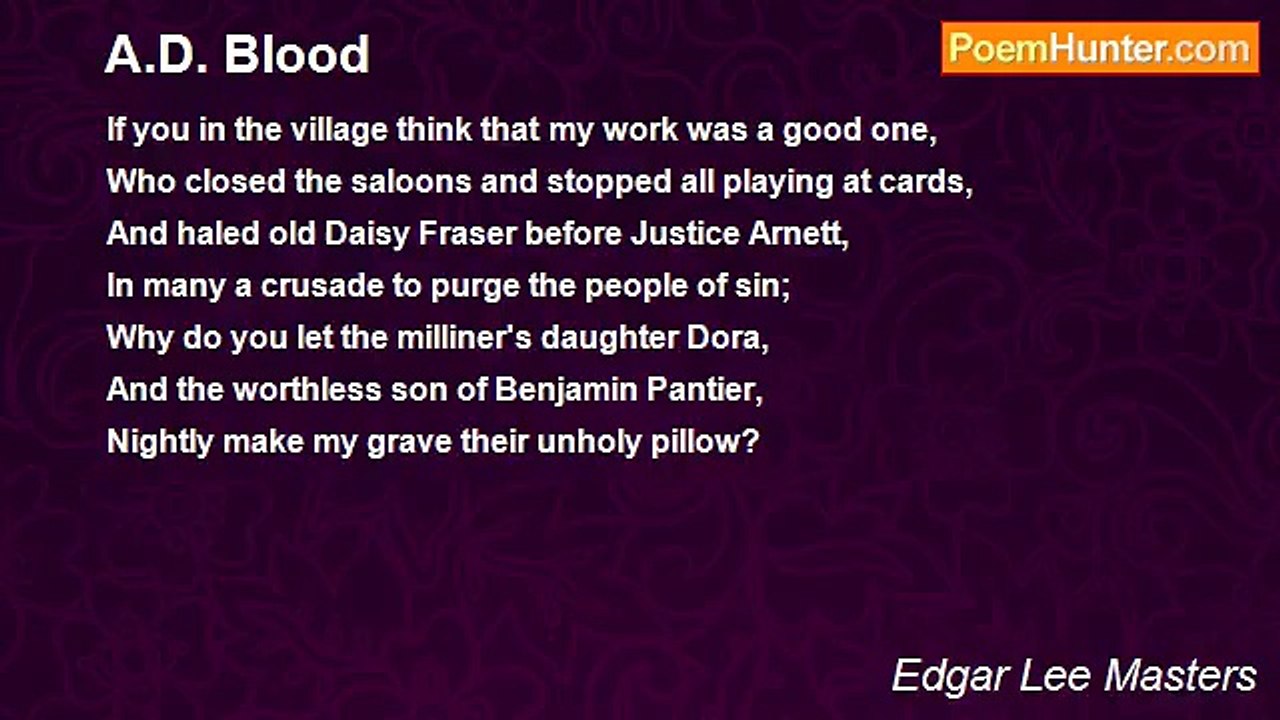Edgar Lee Masters - A.D. Blood