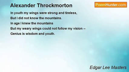 Edgar Lee Masters - Alexander Throckmorton