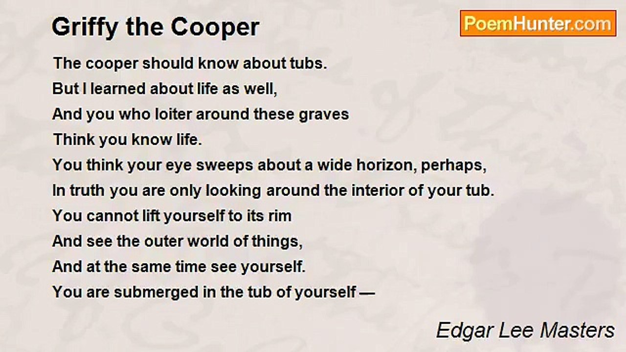 Edgar Lee Masters - Griffy the Cooper