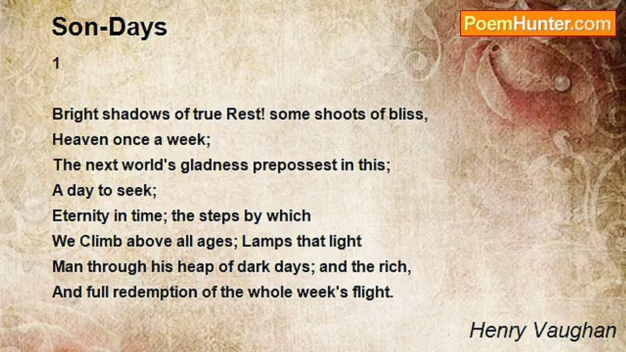 Henry Vaughan - Son-Days