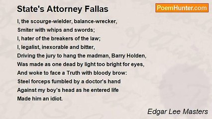 Edgar Lee Masters - State's Attorney Fallas