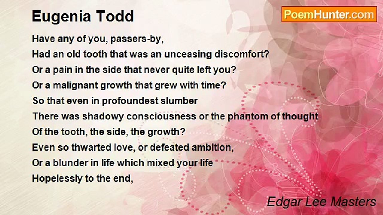 Edgar Lee Masters - Eugenia Todd