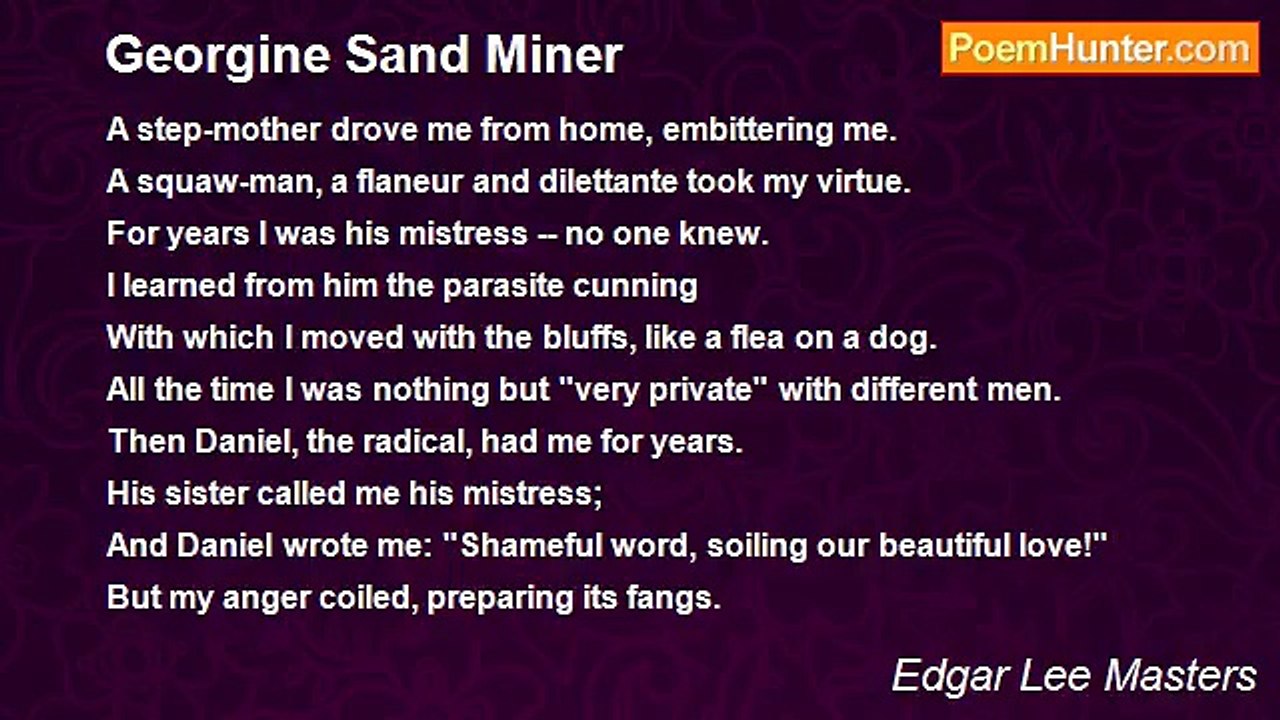 Edgar Lee Masters - Georgine Sand Miner