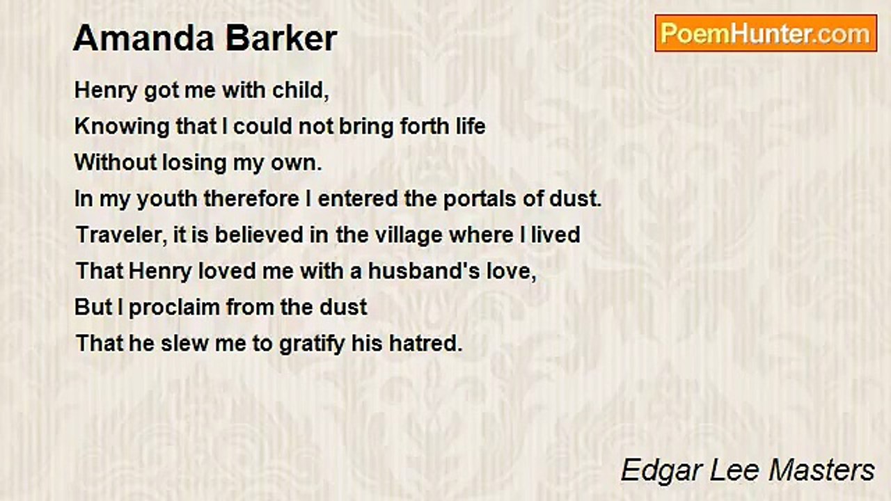 Edgar Lee Masters - Amanda Barker