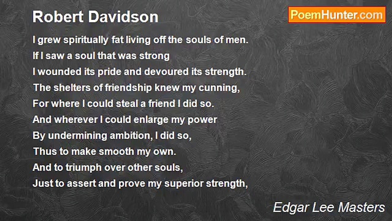 Edgar Lee Masters - Robert Davidson