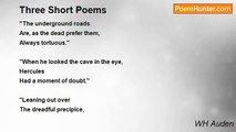 WH Auden - Three Short Poems