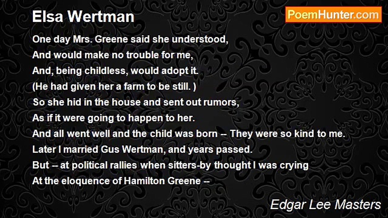 Edgar Lee Masters - Elsa Wertman