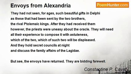 Constantine P. Cavafy - Envoys from Alexandria
