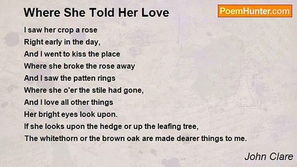 John Clare - Where She Told Her Love
