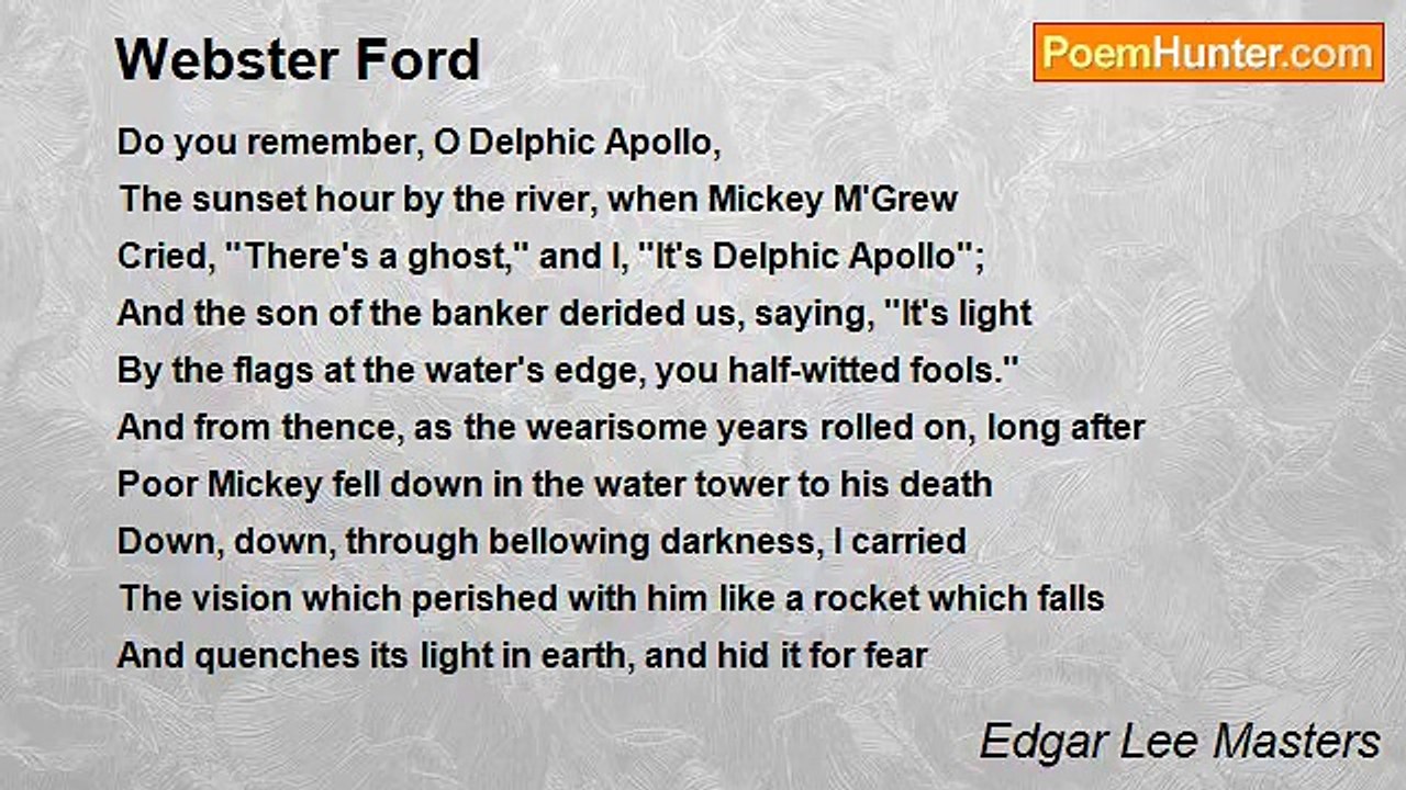Edgar Lee Masters - Webster Ford