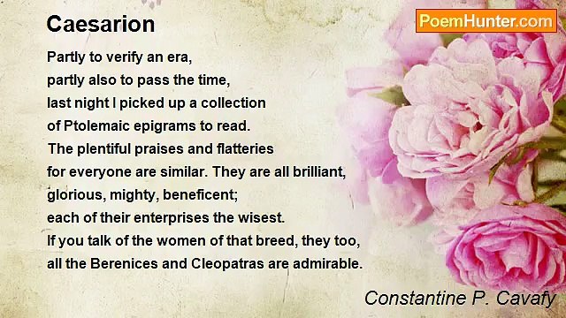 Constantine P. Cavafy - Caesarion