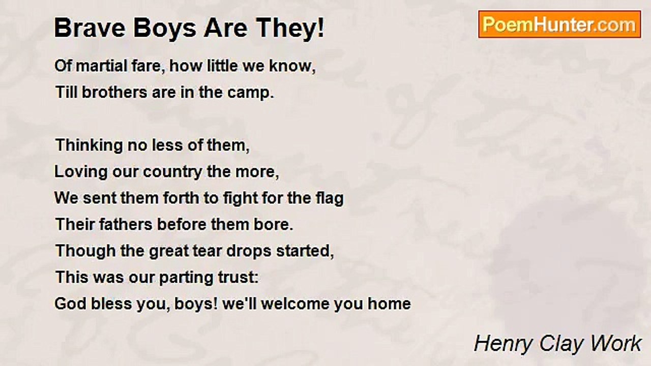 Henry Clay Work - Brave Boys Are They!
